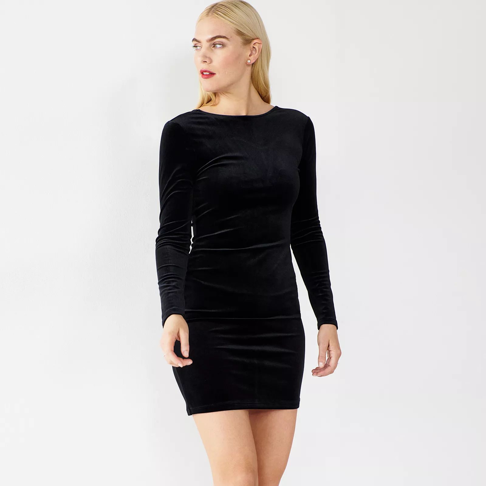Women's Nine West Velvet Bodycon Dress, Size: XXL, Black | Kohl's