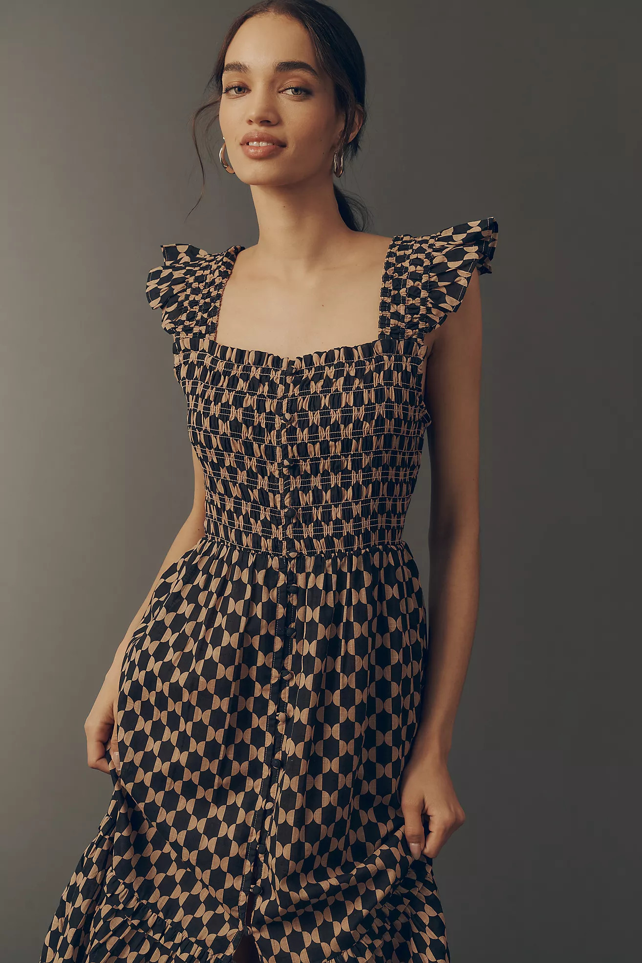 Peregrine Square-Neck Midi Dress | Anthropologie (US)