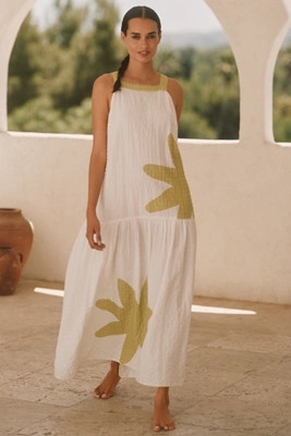 Celandine Sleeveless Square-Neck Drop-Waist Midi Dress | Anthropologie (UK)
