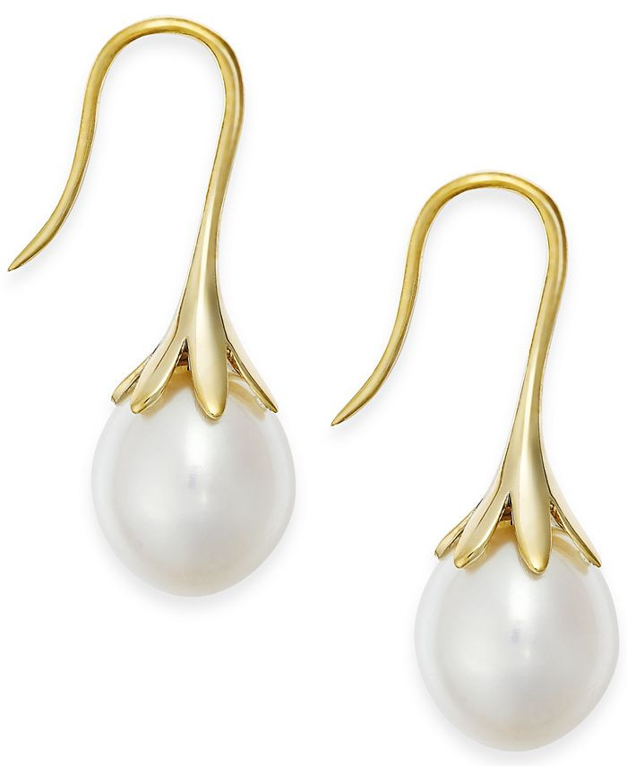 Macy's Cultured Freshwater Pearl Drop Earrings in 14K Yellow Gold (Also Available in 14k White Go... | Macys (US)