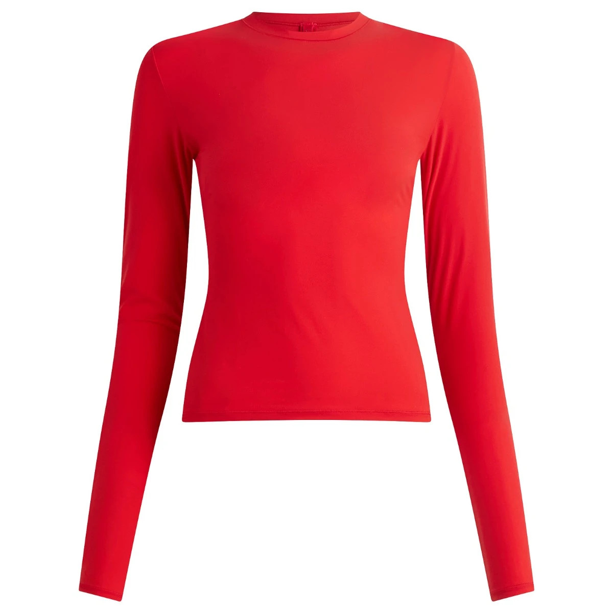 SKIMS Women's Fits Everybody Long Sleeve T-Shirt in Cherry, Size Medium | END. Clothing
