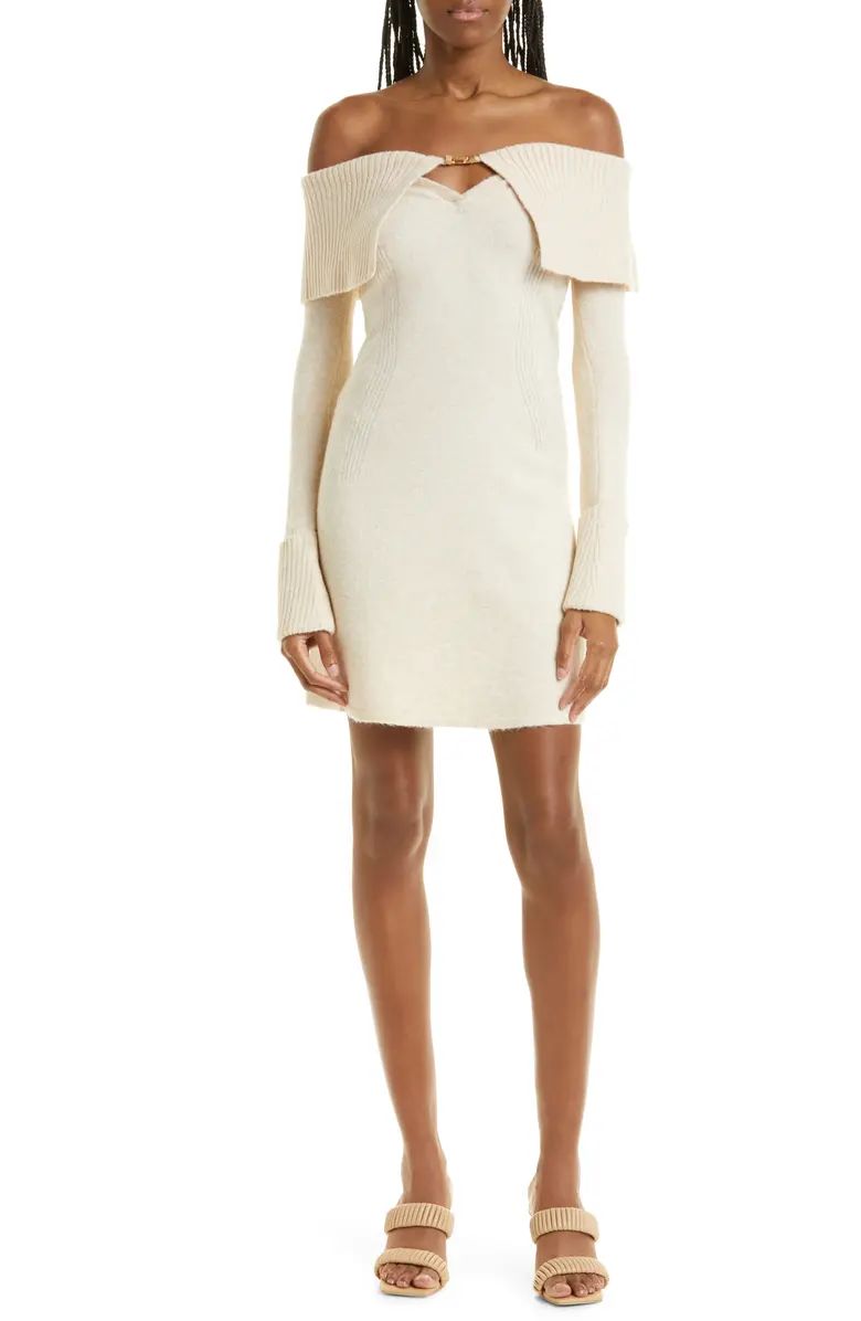 Cult Gaia Edna Off the Shoulder Long Sleeve Sweater Dress | Nordstrom | Nordstrom