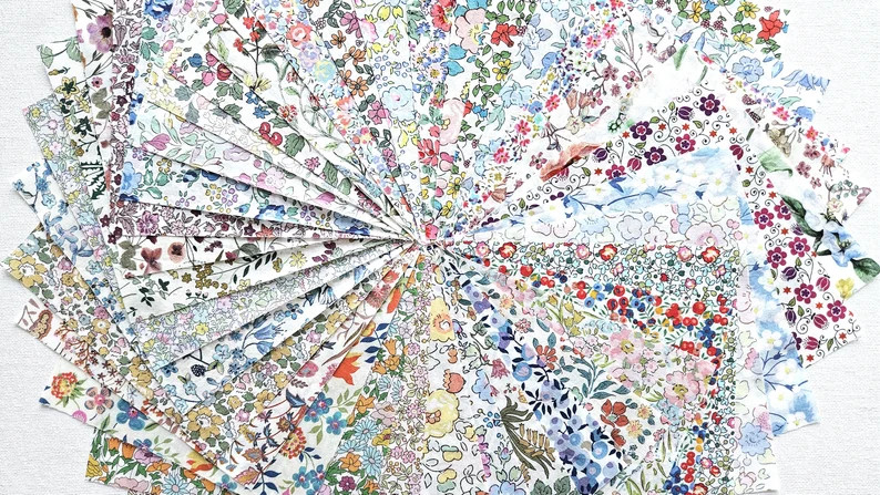 Liberty London 36 Piece 5inch Scrap Charm Pack Low Volume - Etsy | Etsy (US)