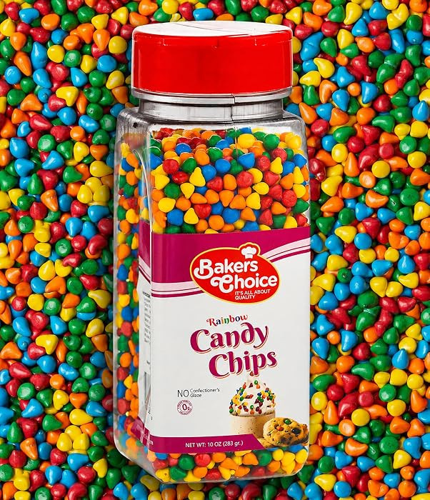 Rainbow Candy Coated Chocolate Chips - Dairy Free, Kosher - 10 oz. - Baker's Choice | Amazon (US)