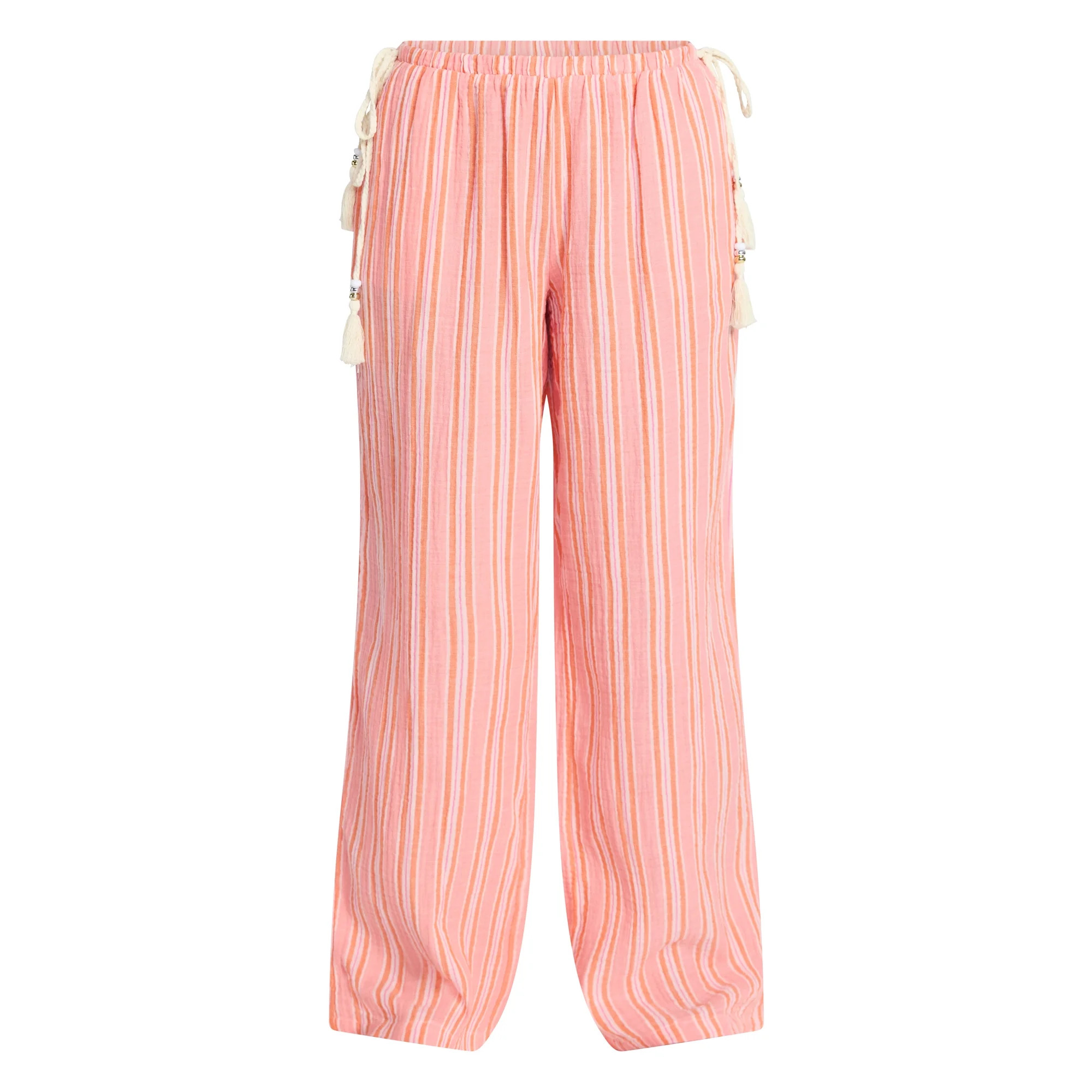 No Boundaries Cotton Gauze Side Tie Beach Pants, 31.5" Inseam, Women's XXS-4X | Walmart (US)
