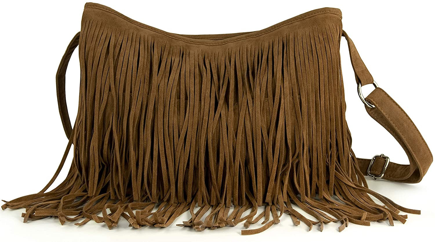 HOXIS Tassel Faux Suede Leather Hobo Cross Body Shoulder Bag Womens Sling Bag | Amazon (US)