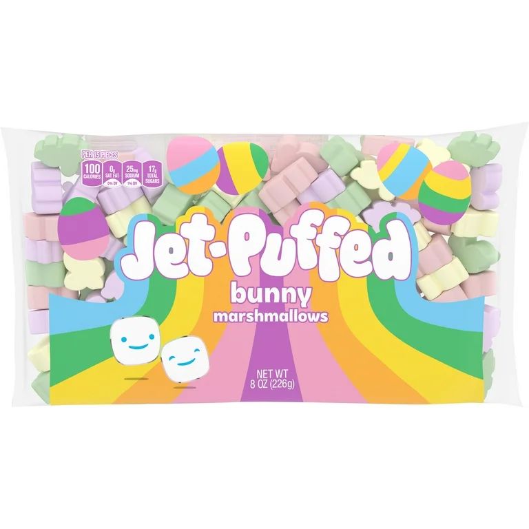 Jet-Puffed Vanilla Bunny Shaped Easter Spring Mallows Marshmallows, 8 oz Bag | Walmart (US)