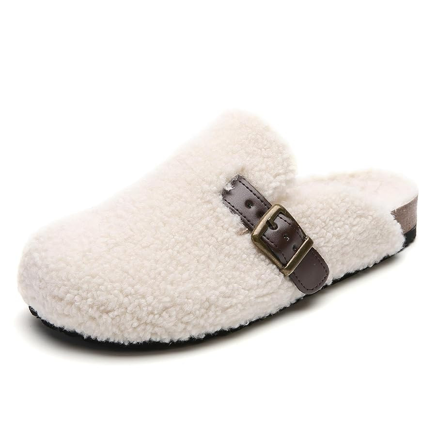 Tilocow Women's Suede Clogs Comfortable Fuzzy Cork Footbed Mules Slip On Winter Clogs | Amazon (CA)