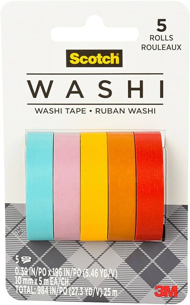 Scotch Washi Tape, Summer Design, 5 Rolls, Great for Bullet Journaling, Scrapbooking and DIY Déc... | Amazon (US)