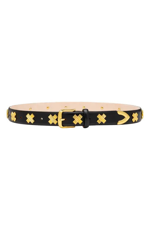 AUREUM X-Stud Belt in Black/Gold at Nordstrom, Size Xx-Small | Nordstrom