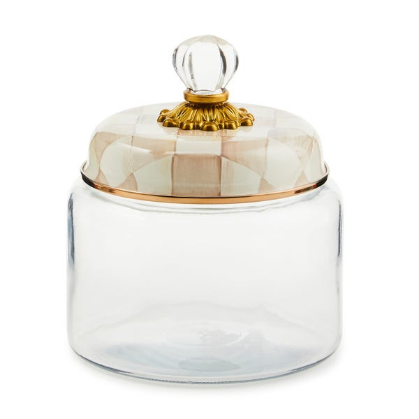 MacKenzie-Childs Mocha Check Small Kitchen Canister | MacKenzie-Childs