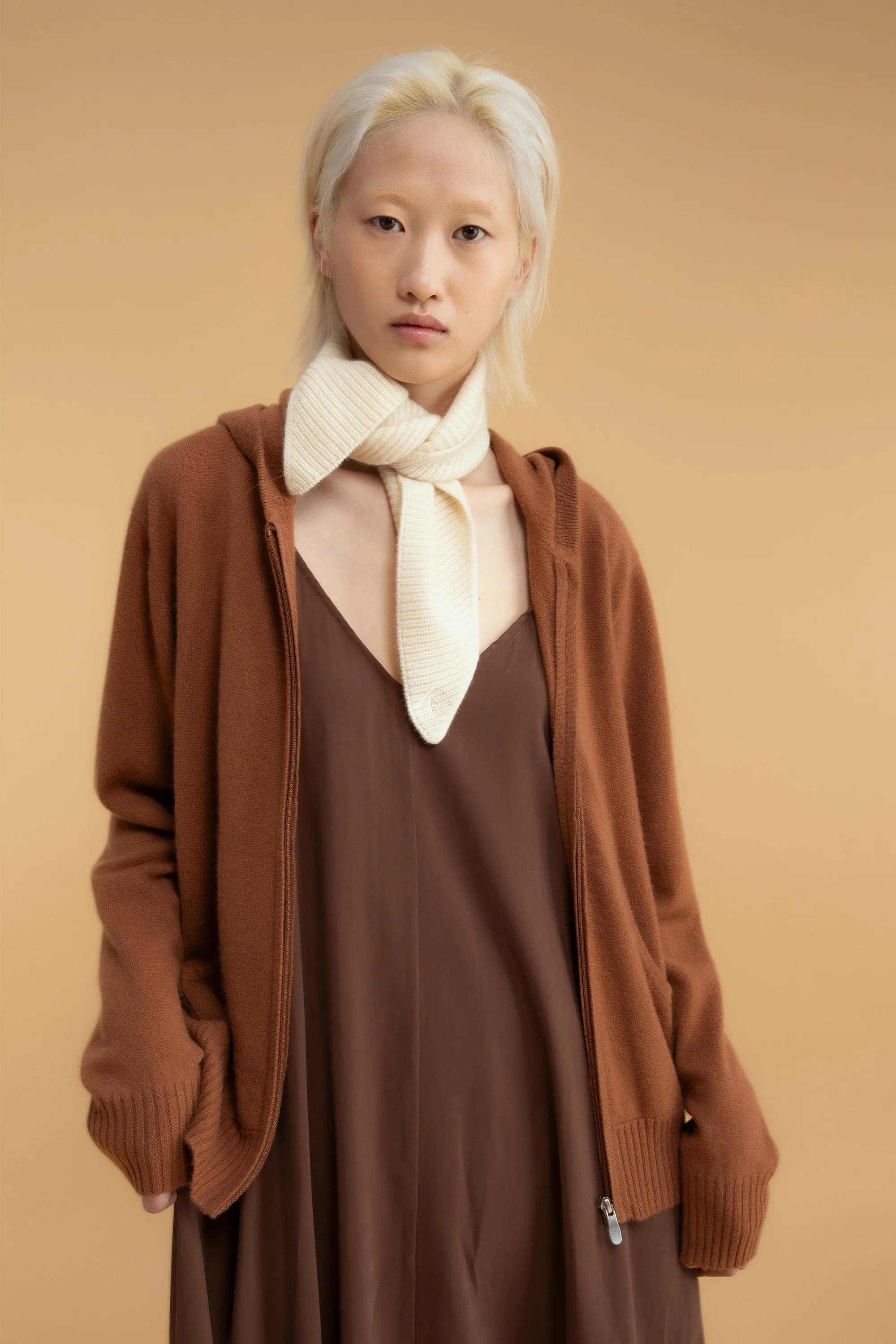 Knitted Cashmere Neck Tie - Cream | Kiltane