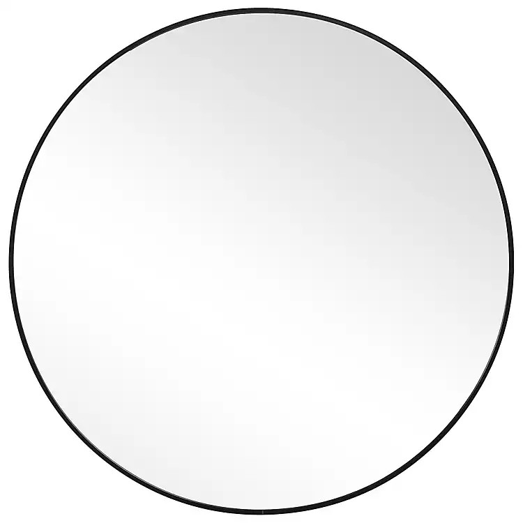 Black Round Simple Frame Large Wall Mirror | Kirkland's Home
