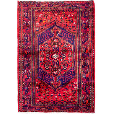 7' 1'' x 4' 7'' Zanjan Authentic Persian Hand Knotted Area Rug - 112388 | Los Angeles Home of rugs