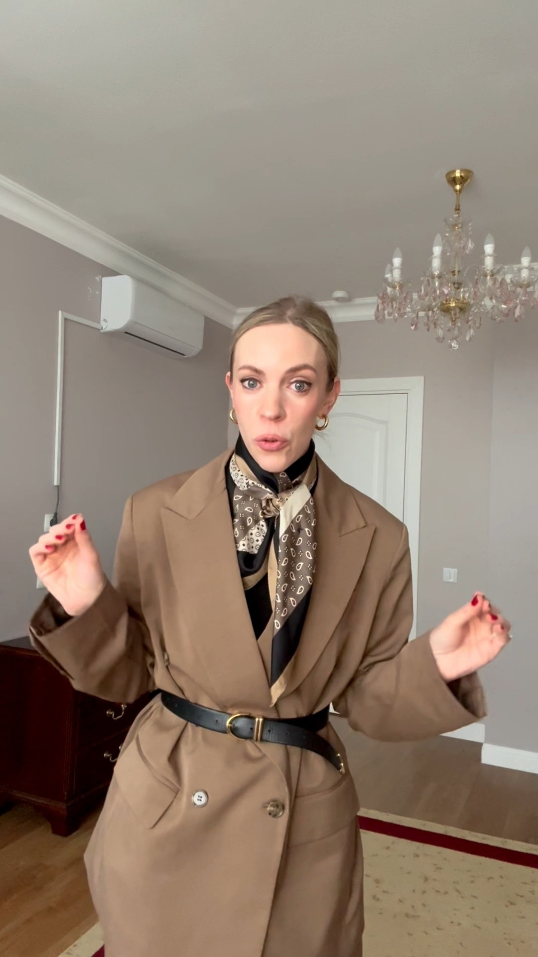 Workwear look of the day, office outfit, brown matching suit, Max Mara silk scarf, Khaite belt, style over 40

#LTKWorkwear #LTKootd #LTKOver40