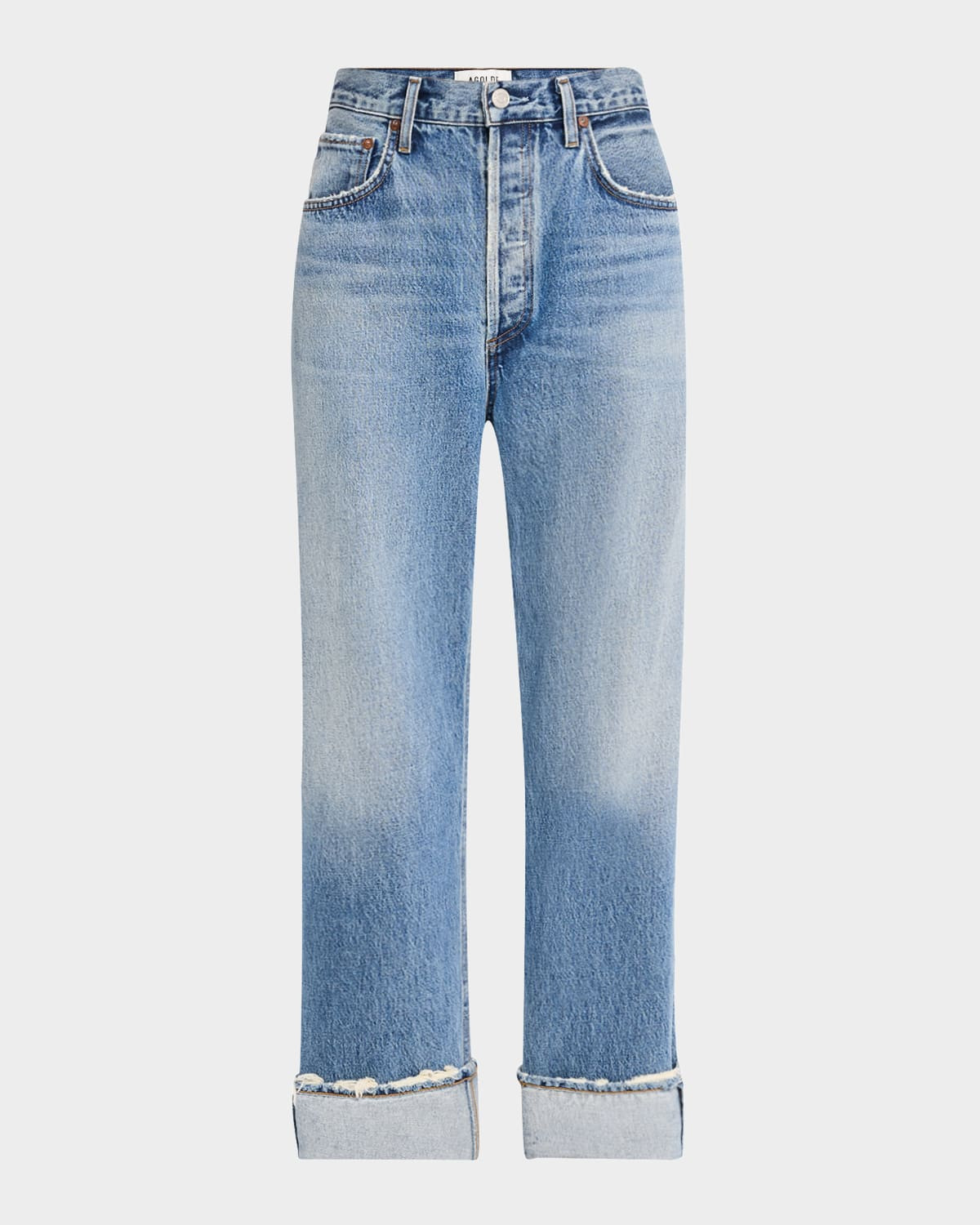 Fran Cuffed Easy Straight Jeans | Neiman Marcus