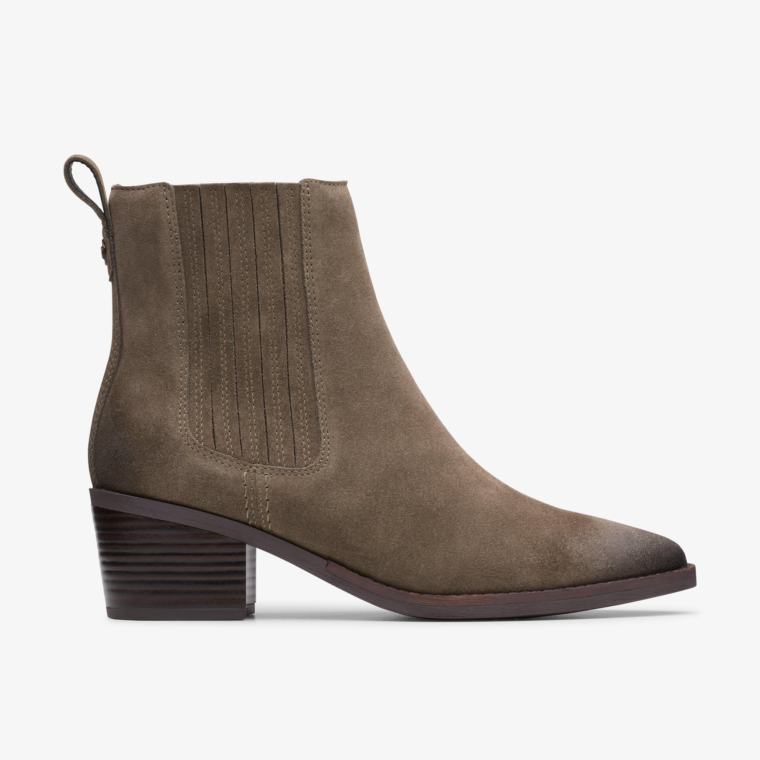 Womens Morzine Top Mole Grey Suede Chelsea Boots | Clarks US | Clarks (US)