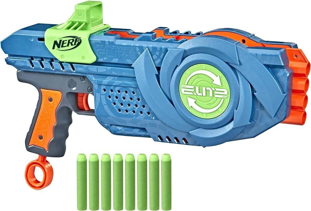 NERF Elite 2.0 Flip-8 Blaster with 8-Dart Capacity, Multicolor, Unisex Kid Toy | Amazon (US)