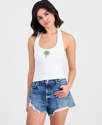 Derek Heart Juniors' Bead Embellished Halter Top - Macy's | Macy's