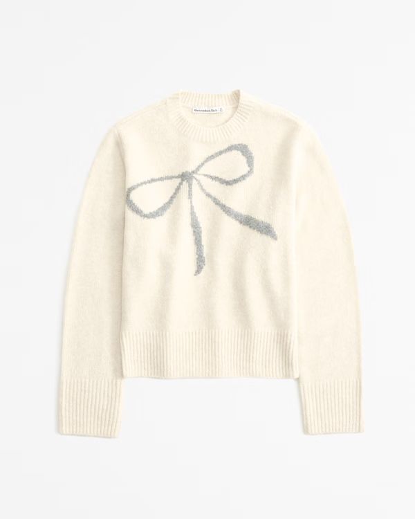 Women's Bow Skimming Crew Sweater | Women's Clearance | Abercrombie.com | Abercrombie & Fitch (US)