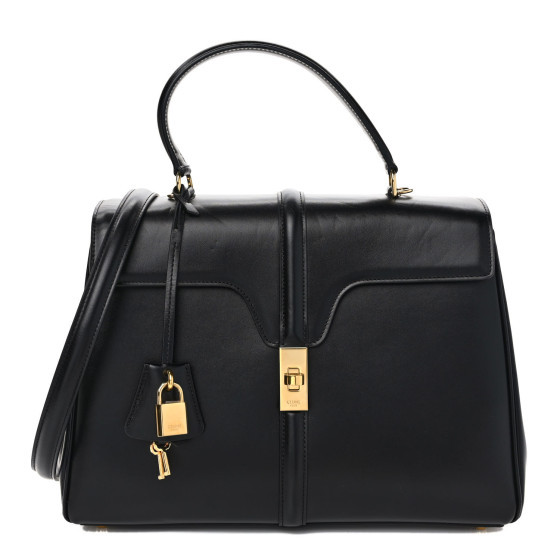 Satinated Calfskin Medium 16 Top Handle Bag Black | FASHIONPHILE (US)