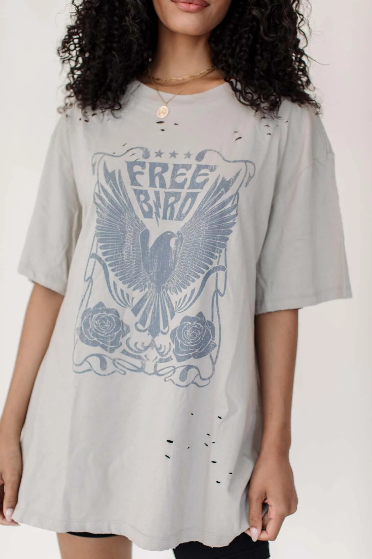 RESTOCK - Tia Khaki Distressed Graphic Tee- FINAL SALE | The Post