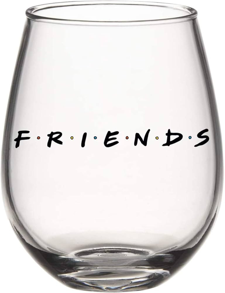 Silver Buffalo Friends Doodle Logo Stemless Wine Glass, 20 Ounces | Amazon (US)