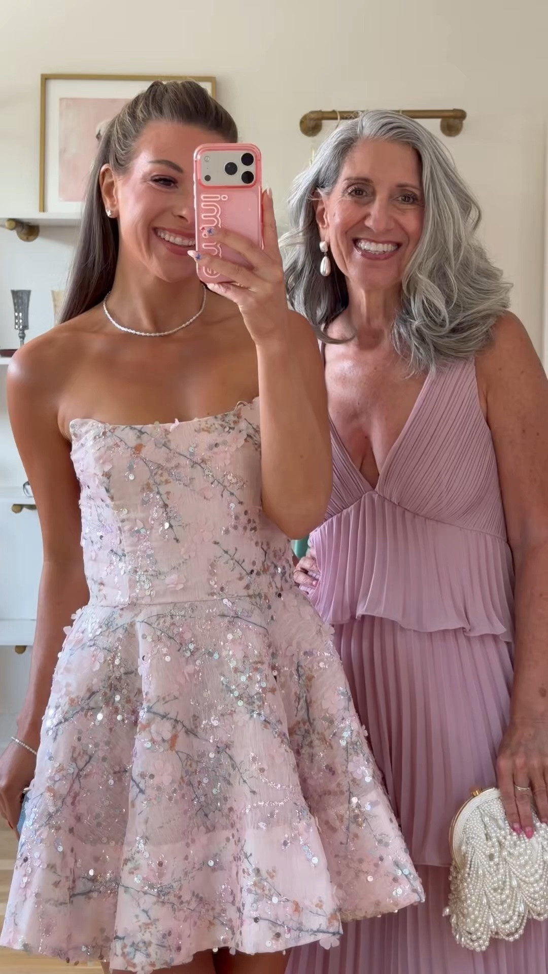Mom and me wedding guest and formal summer event dresses 💐

Wearing my usual small/2! Sized down in the strapless pink mini dress!

Mom typically wears a medium/6! She sized down to a small/4 in all dresses except for the navy Zaria dress, the pink tiered pleated dress, and the black & pink floral dress!

Wedding guest
Formal event
Black tie
Metallic
Sequin 
Floral dress
Satin 
Tulle
Special occasion
Summer event

#LTKootd #LTKSeasonal #LTKWedding #LTKootd #LTKgrwm #LTKWedding