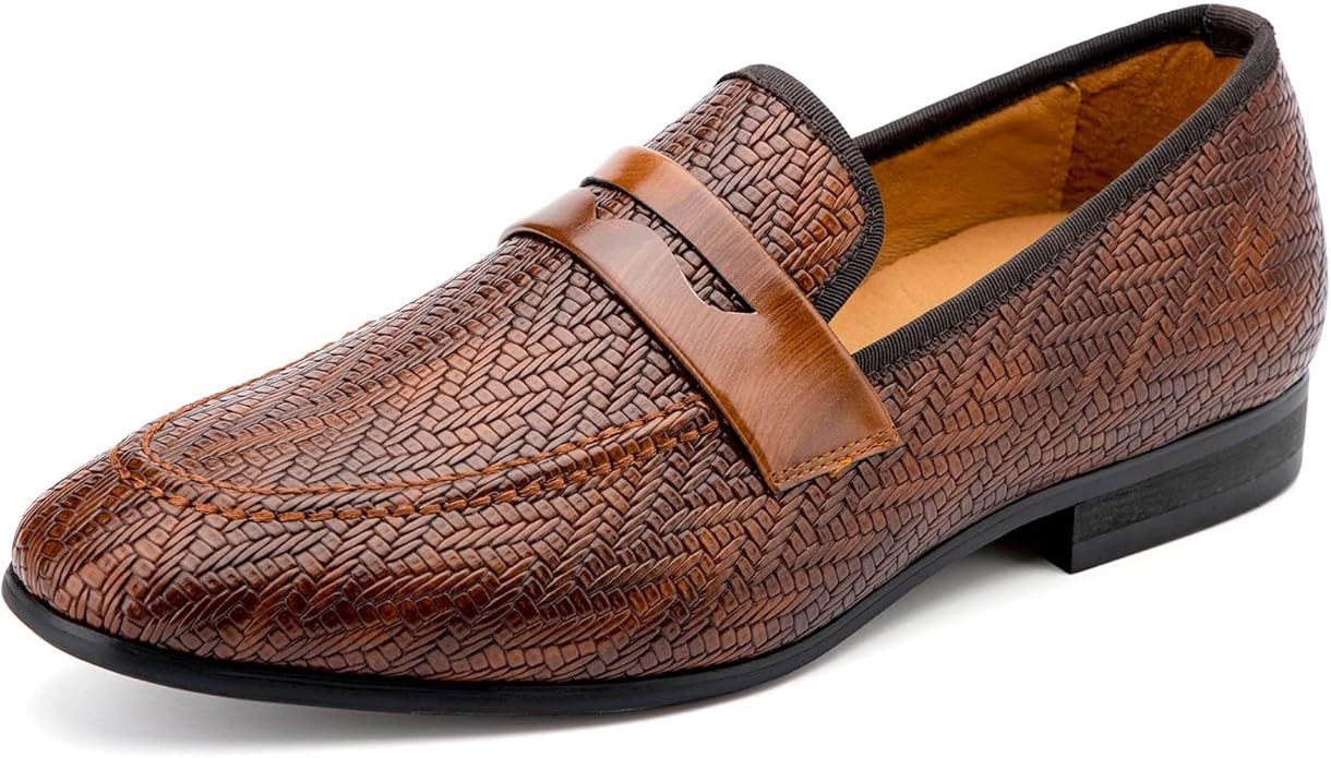 Meijiana Men's Velvet Loafers - Fashion Casual Low-Heel Dress Shoes for Men with Rubber Sole & Me... | Amazon (US)
