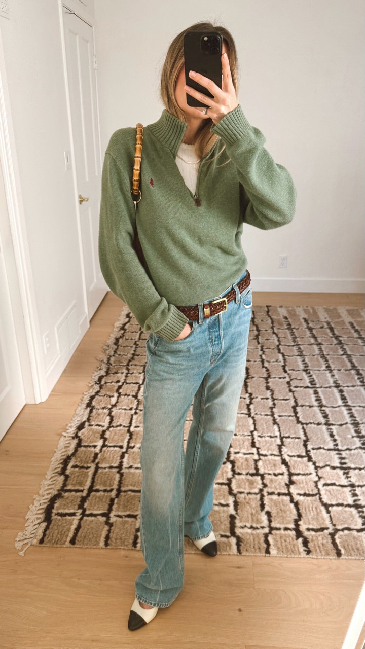 This opening Chanel look for pre-fall 2026 was the ultimate cool girl mom look and how I want to feel everyday. Recreated it with some secondhand stuff I already owned and loved the outcome.

Jeans are Jamie Haller easy jeans but linking similar 