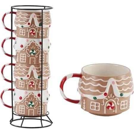 Gingerbread House Stacking Mugs - Set of 4 Christmas | Walmart (US)