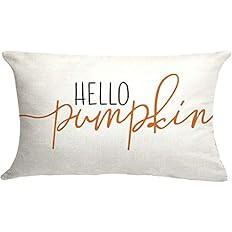 GTEXT 12x20 inch Fall Throw Pillow Cover Hello Pumpkin Cushion Cover Autumn Decor Fall Pumpkins, ... | Amazon (US)