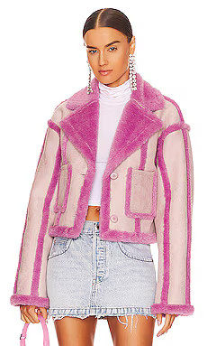 OW Collection Berlin Faux Fur Jacket in Lavender from Revolve.com | Revolve Clothing (Global)