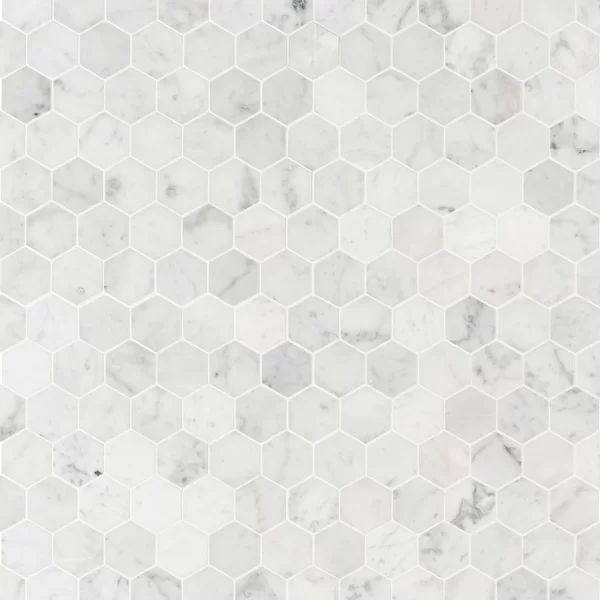 Carrara White 2" x 2" Marble Honeycomb Mosaic Wall & Floor Tile | Wayfair Professional