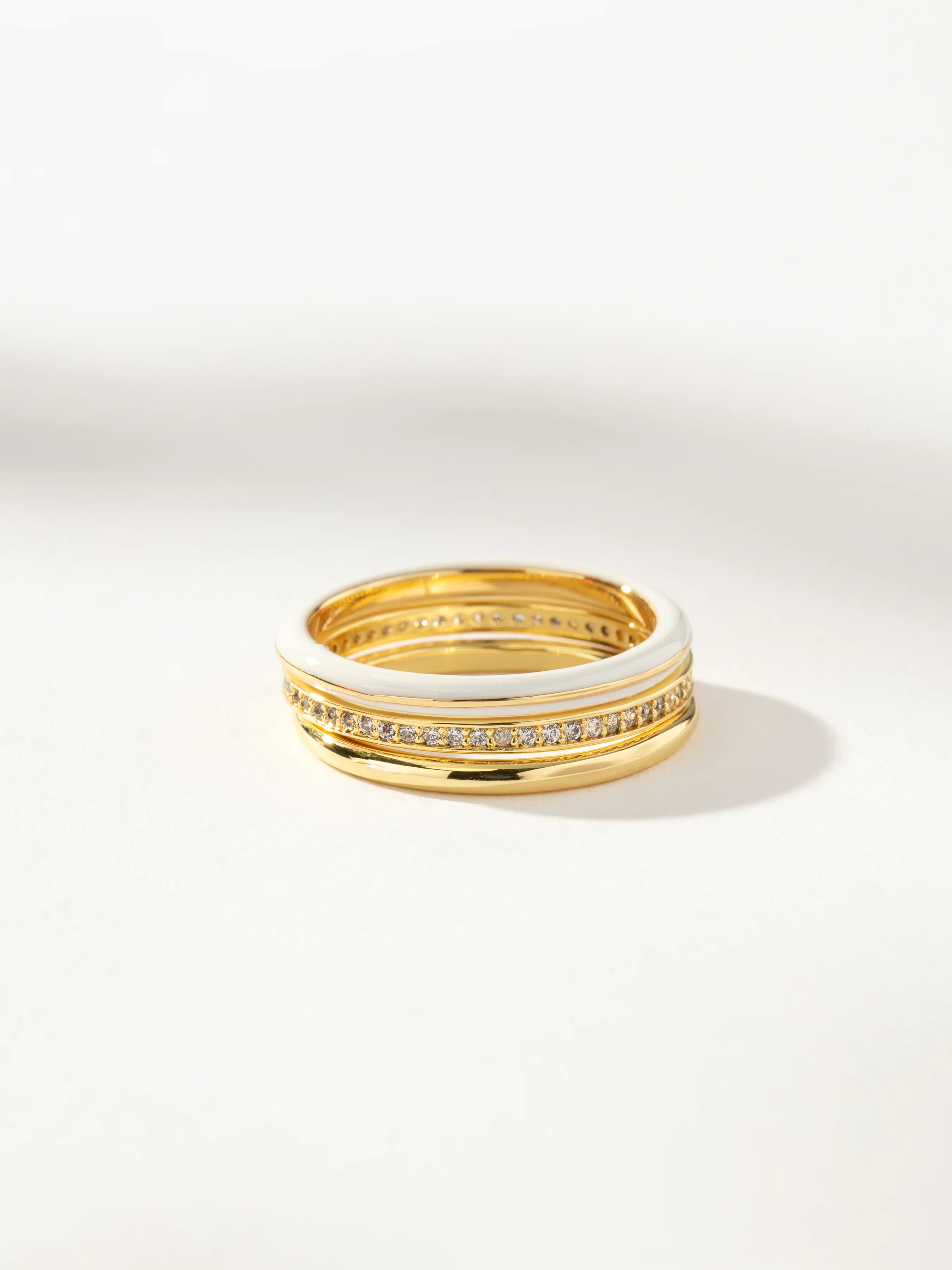 Gold + White Hot Forever Ring Stack Set of 3 | Uncommon James | Uncommon James