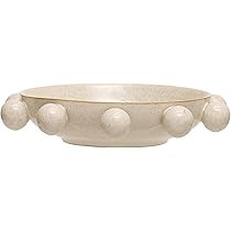 Bloomingville 9.75 Inches Stoneware Bowl with Orbs and Reactive Glaze, Cream | Amazon (US)