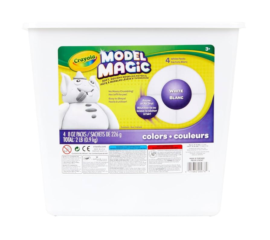Crayola Model Magic White, Modeling Clay Alternative, Reusable Sculpting Material, Air Dry, Kids ... | Amazon (US)