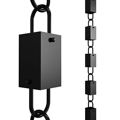 Rain Chains Direct Square Link Rain Chain, 8.5 Feet Length, Aluminum, Black Powder Coated, Functiona | Amazon (US)