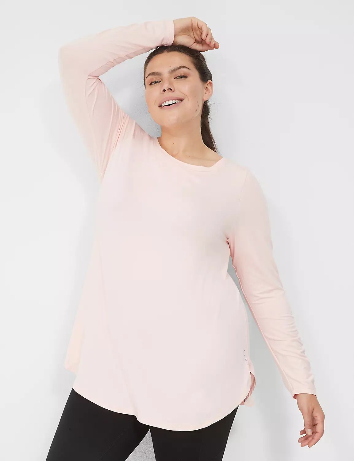 LIVI Ruched-Sleeve Recycled LIVI Soft Tunic | LaneBryant | Lane Bryant (US)