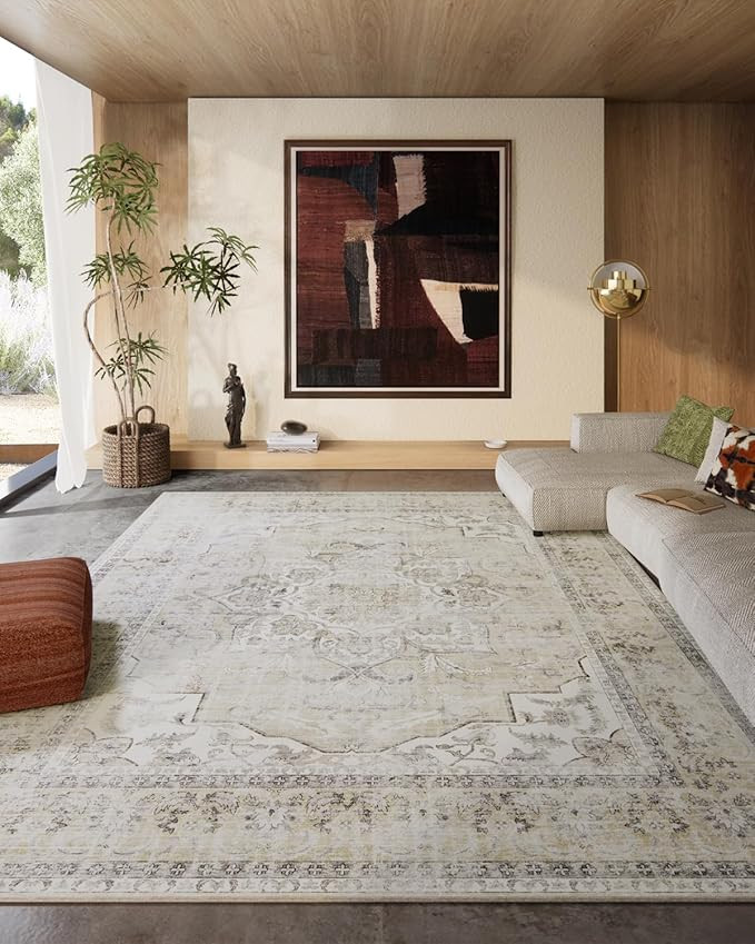 8x10 Area Rugs Washable Rug: Large Living Room Rug Stain Resistant Distressed Vintage Boho Carpet... | Amazon (US)