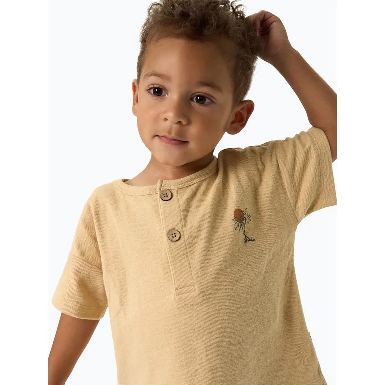 Modern Moments by Gerber Toddler Boy Organic Top and Shorts Outfit Set, Sizes 12M-5T | Walmart (US)