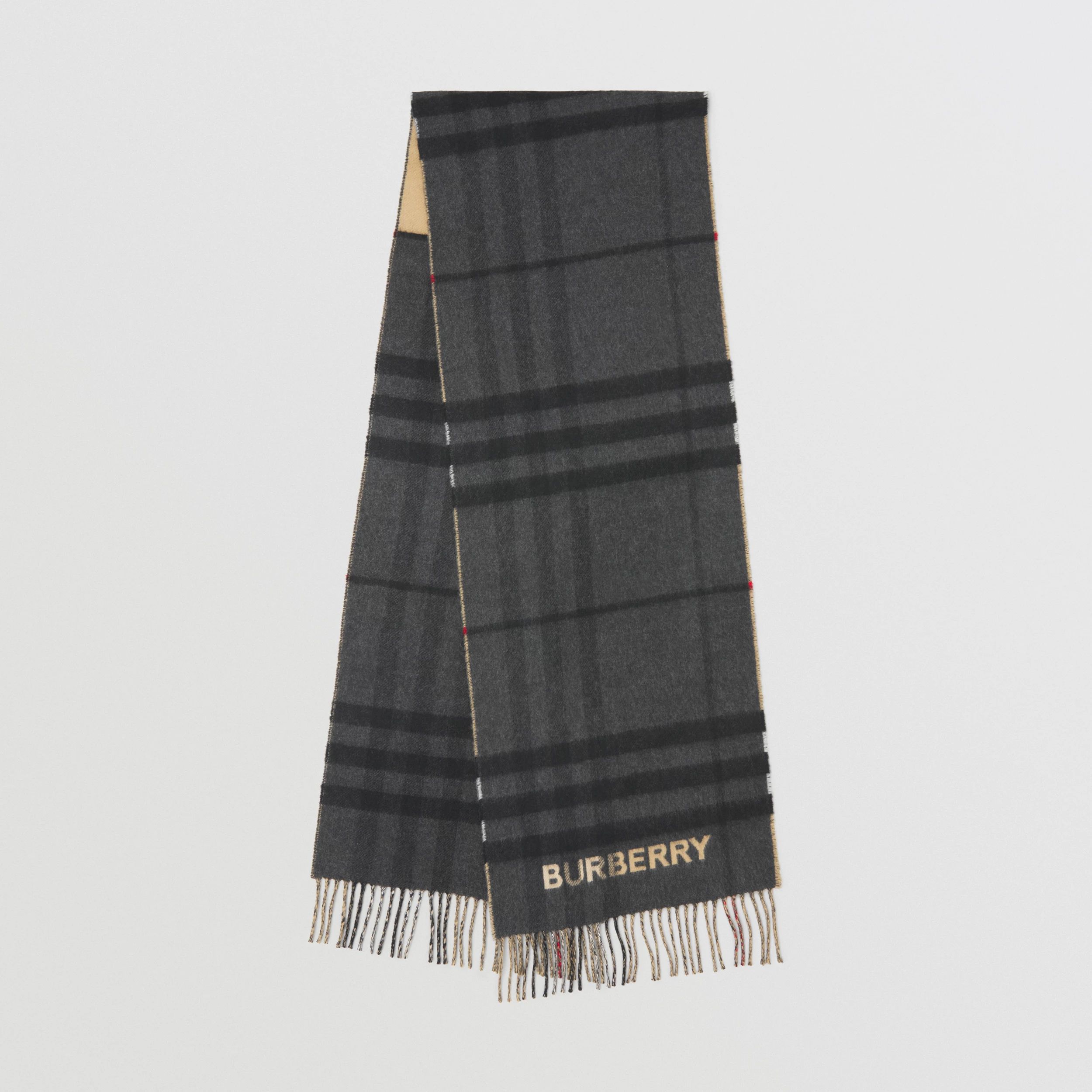 Contrast Check Cashmere Scarf in Archive Beige/black | Burberry United States | Burberry (US)
