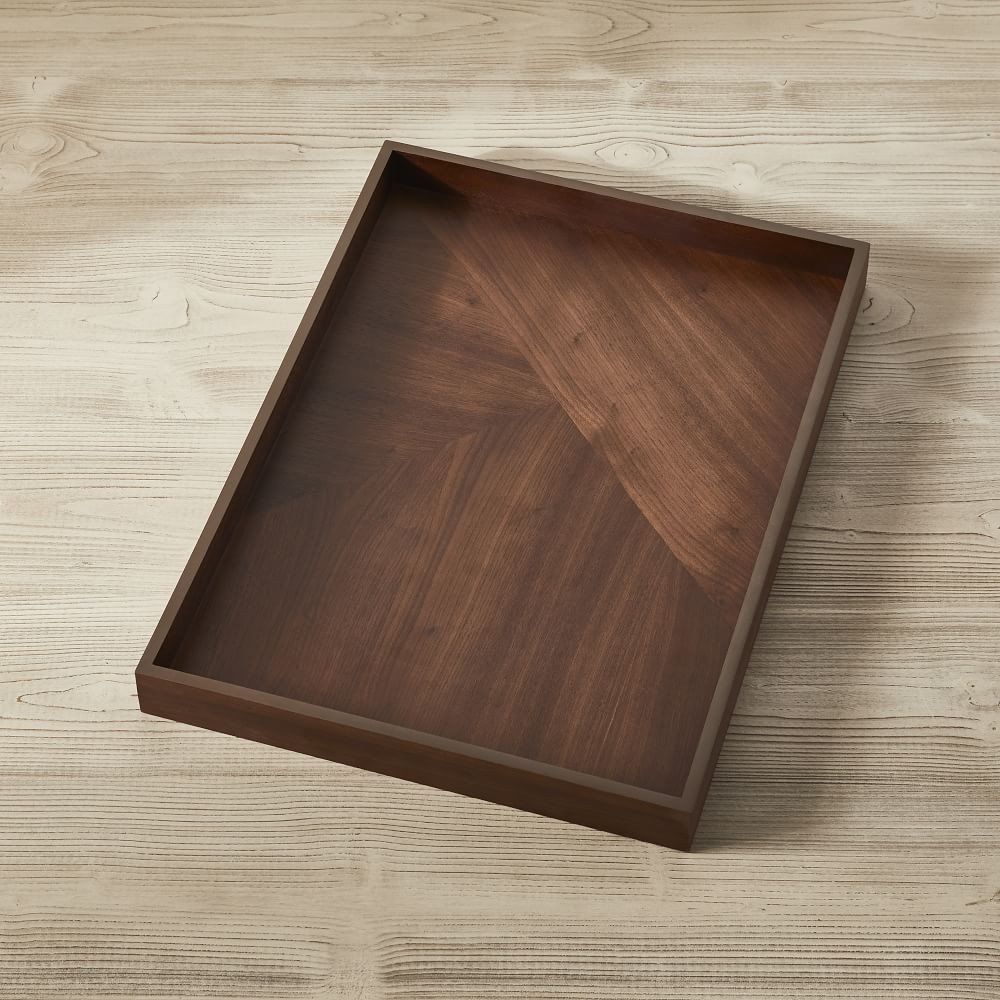 Modern Marquetry Wood Trays - Walnut | West Elm (US)