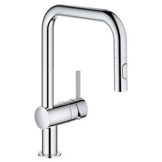 GROHE Minta Single-Handle Dual Spray Pull-Out Sprayer Kitchen Faucet 1.75 GPM with U-Shaped Spout... | The Home Depot