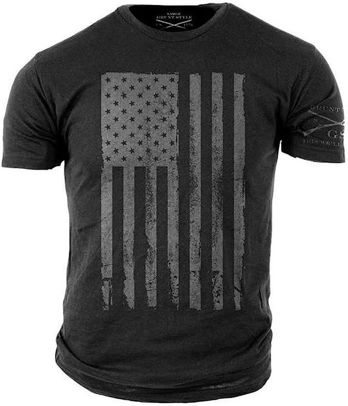 Grunt Style America Patriotic Flag Men’s Shirt | Amazon (US)