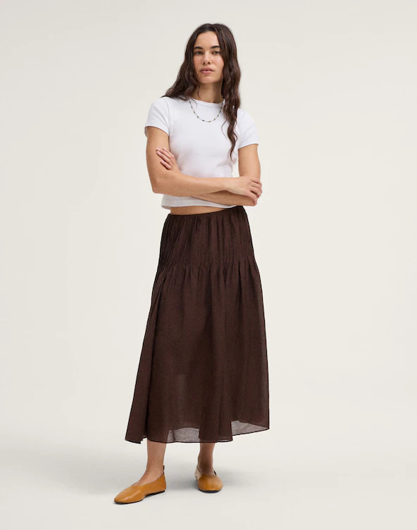 Pintucked Midi Skirt | Madewell