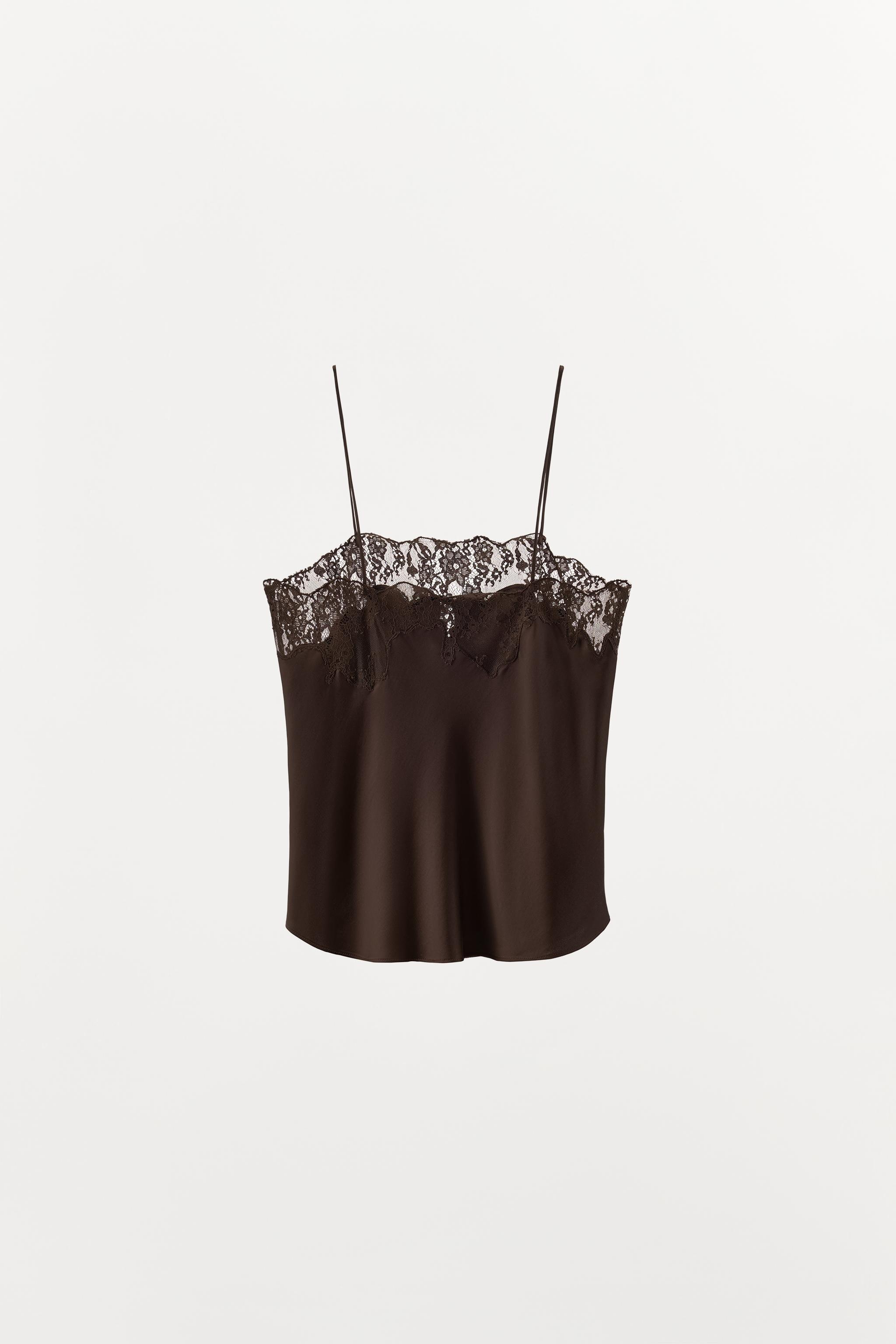 SATIN EFFECT LACE TOP | Zara US