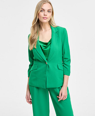 Bar III Women's Ruched-Sleeve One-Button Blazer, Exclusively at Macy's - Macy's | Macy's