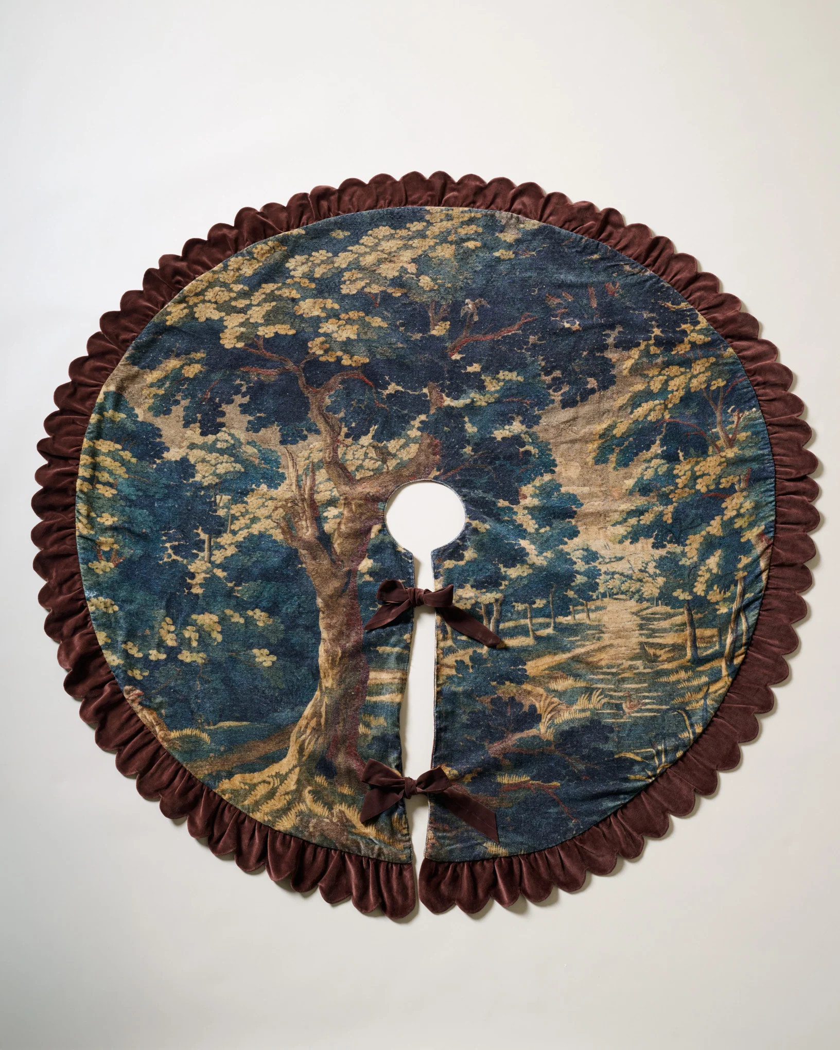 Evergrove Printed Velvet Tree Skirt | Magnolia