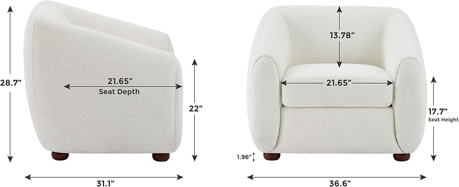 VANOMi Solid Wood Living Room Accent Chair, Large Size Bedroom Super Deep Reading Chair, and Sing... | Amazon (US)